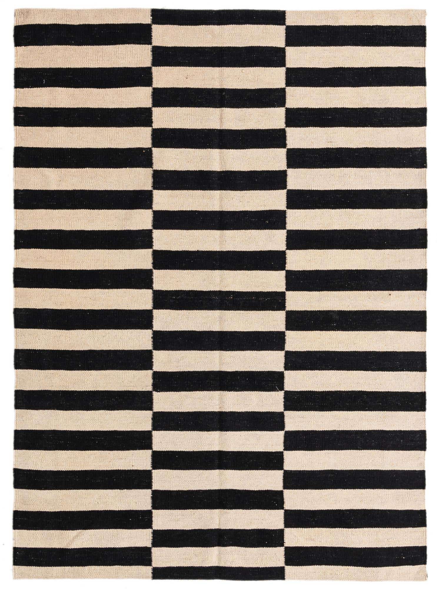 4' 3 x 5' 10 Hand Woven Kilim Modern Wool Rug