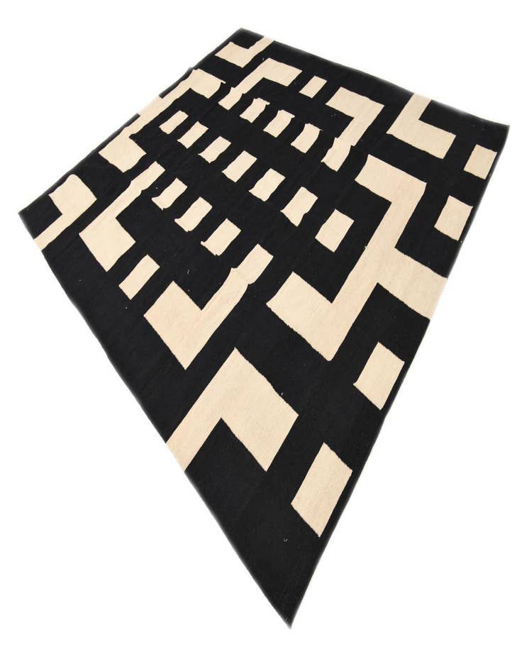 Detail image of 8' 6 x 9' 7  Hand Woven Kilim Modern Wool Rug