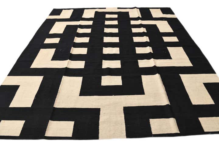 8' 6 x 9' 7 Hand Woven Kilim Modern Wool Rug