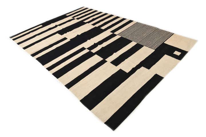 6' 7 x 9' 8 Hand Woven Kilim Modern Wool Rug