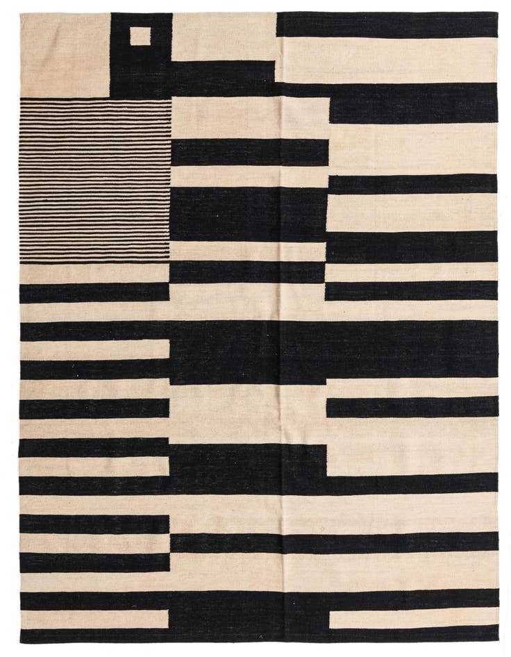 Detail image of 6' 7 x 9' 8 Hand Woven Kilim Modern Wool Rug