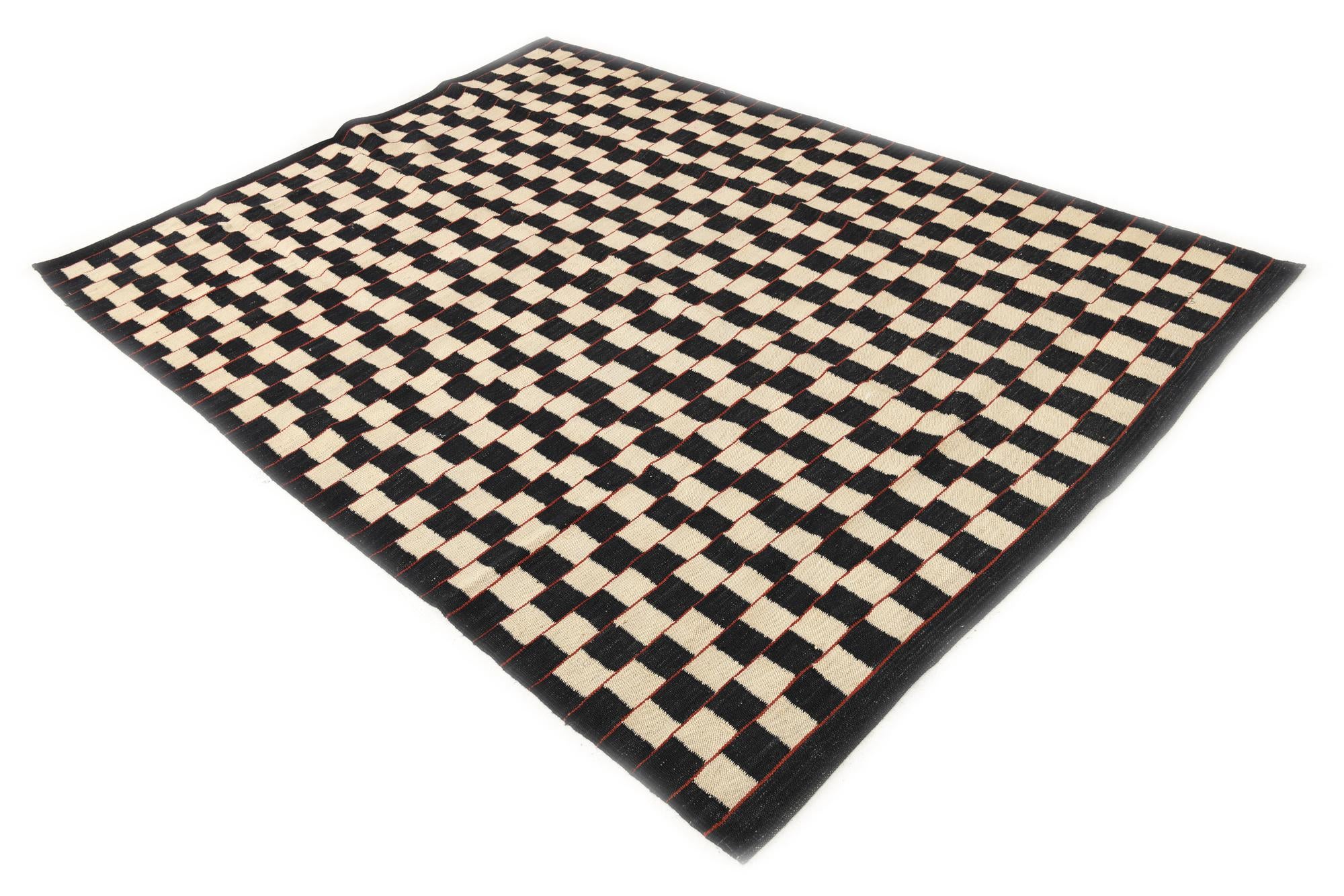 5' 8 x 7' 7 Hand Woven Kilim Modern Wool Rug