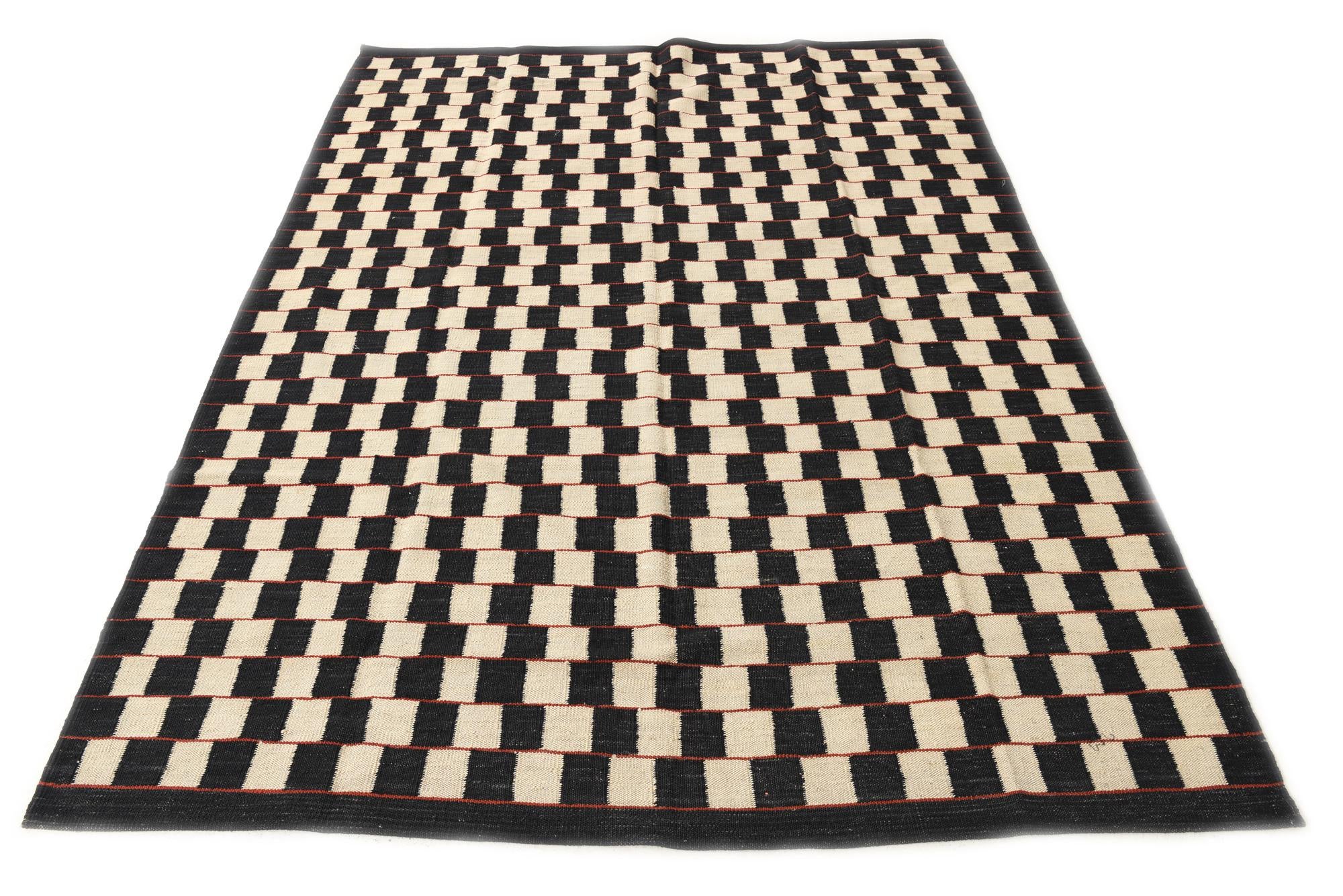 5' 8 x 7' 7 Hand Woven Kilim Modern Wool Rug