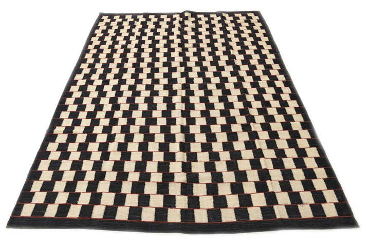 5' 8 x 7' 7 Hand Woven Kilim Modern Wool Rug