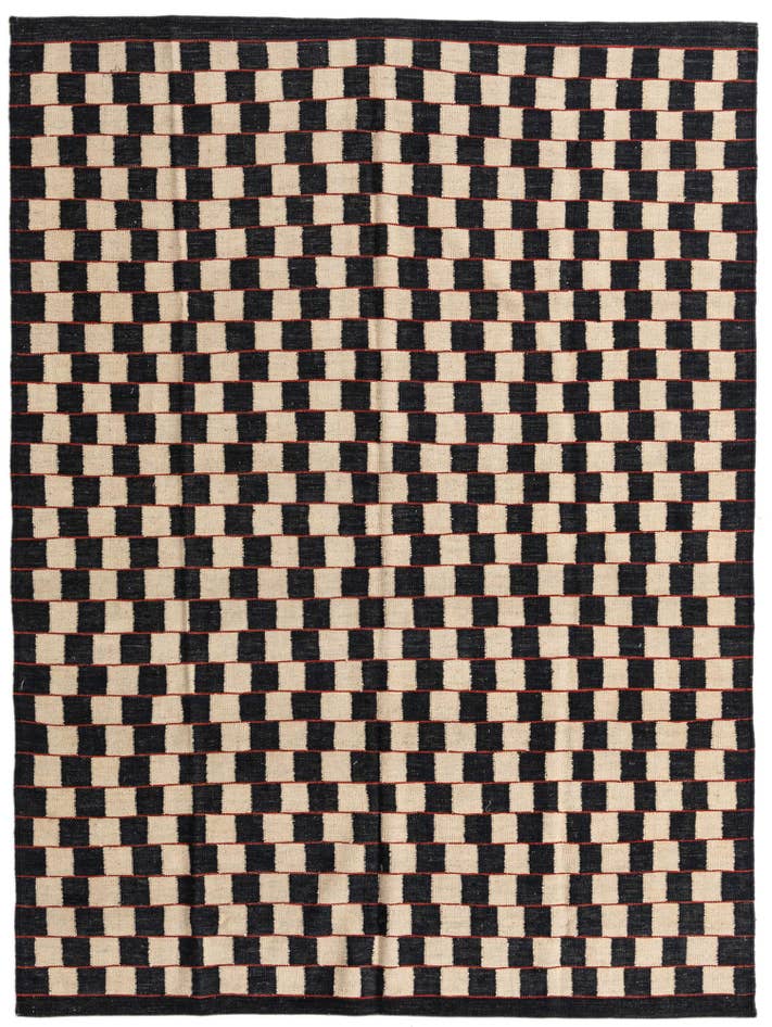 Detail image of 5' 8 x 7' 7 Hand Woven Kilim Modern Wool Rug