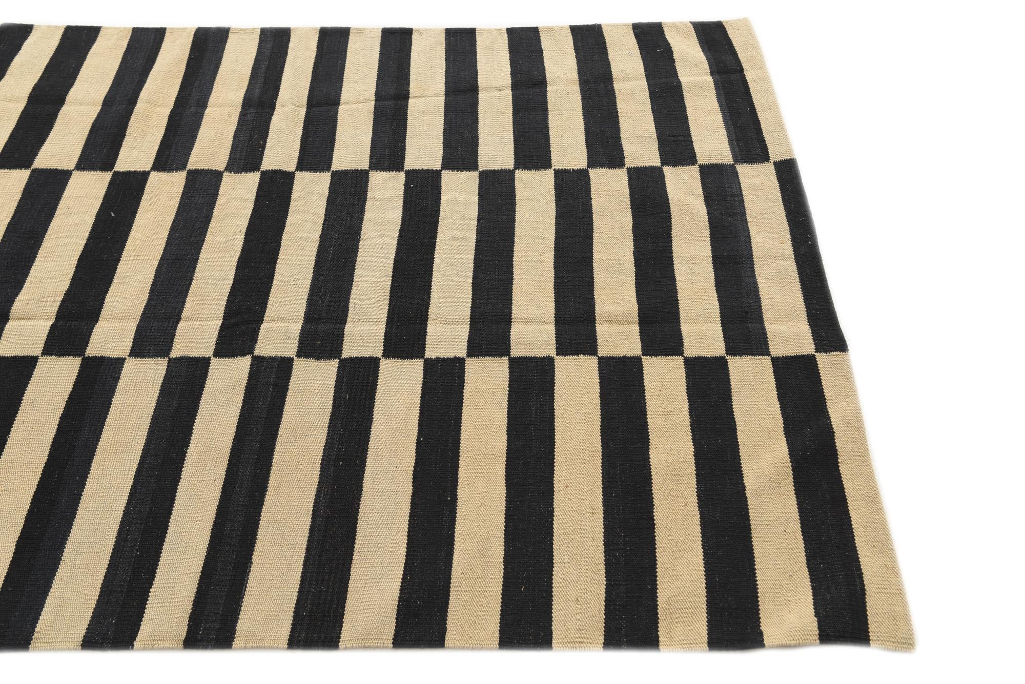 4' 3 x 5' 10 Hand Woven Kilim Modern Wool Rug