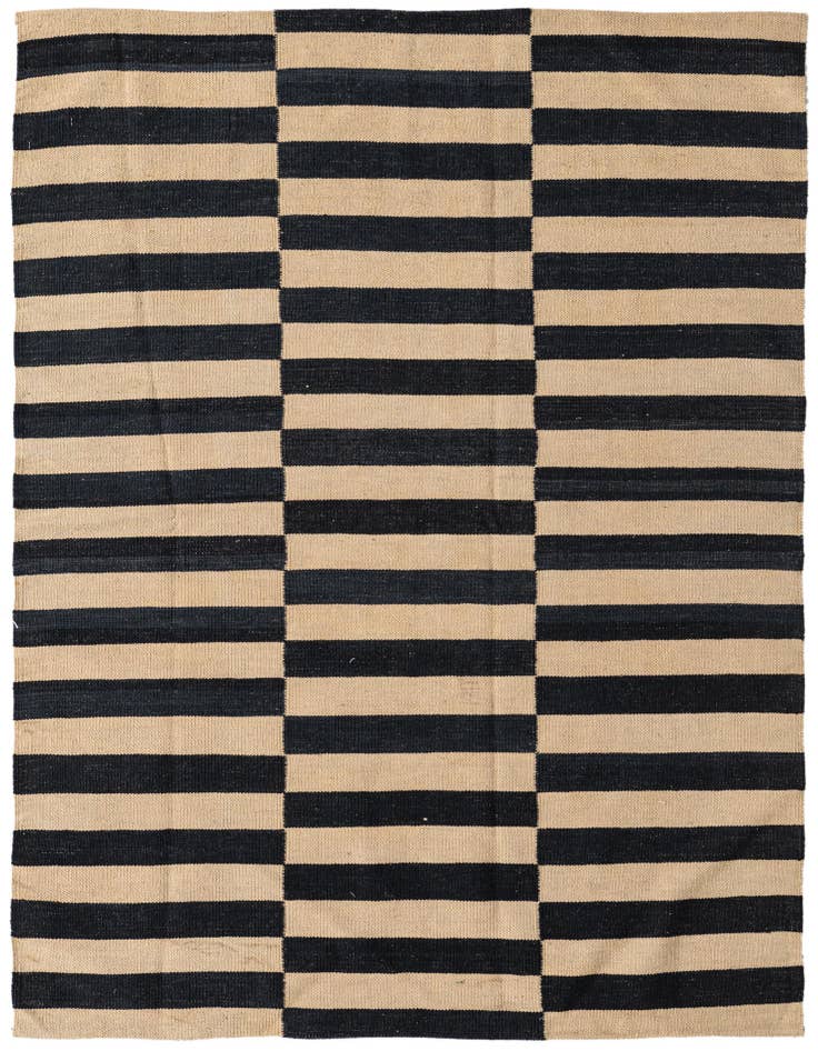 Detail image of 4' 3 x 5' 10 Hand Woven Kilim Modern Wool Rug