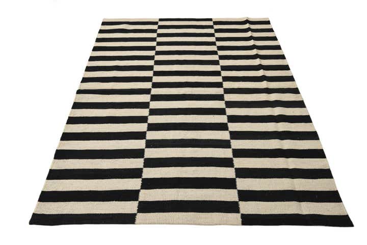 4' 2 x 5' 10 Hand Woven Kilim Modern Wool Rug