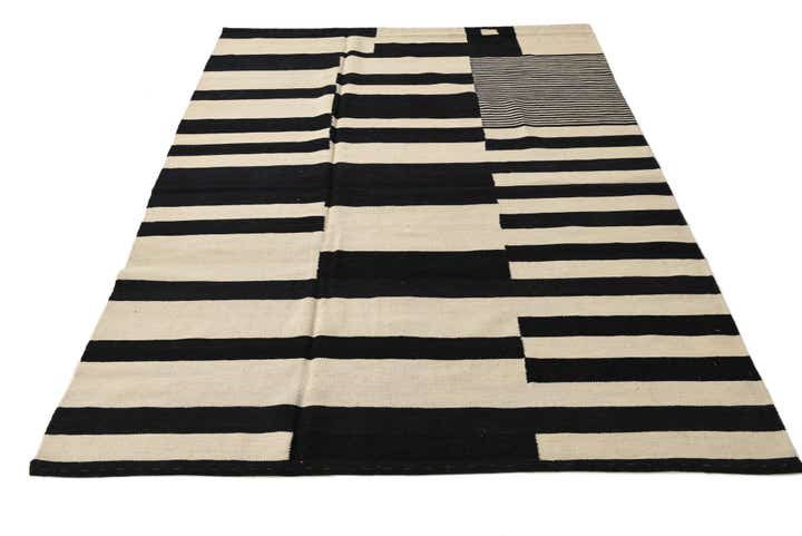 5' 8 x 7' 7 Hand Woven Kilim Modern Wool Rug