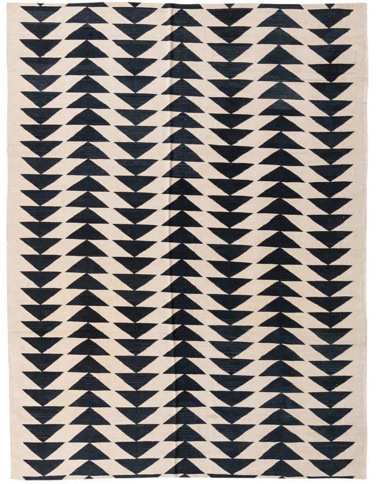 Detail image of 6' 11 x 9' 6 Hand Woven Kilim Modern Wool Rug
