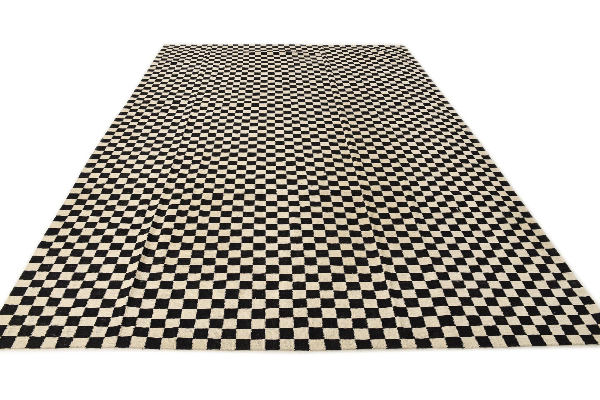 8' 6 x 11' 6 Hand Woven Kilim Modern Wool Rug