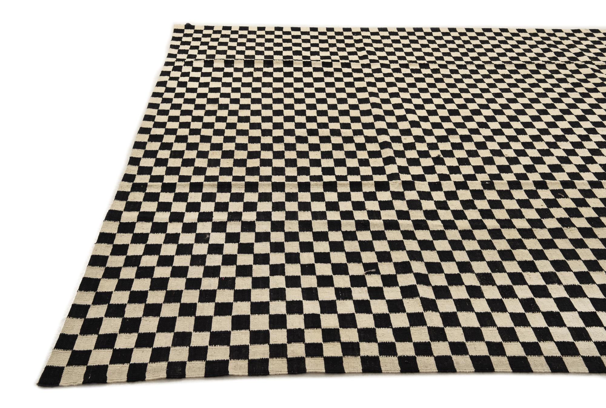 8' 6 x 11' 6 Hand Woven Kilim Modern Wool Rug
