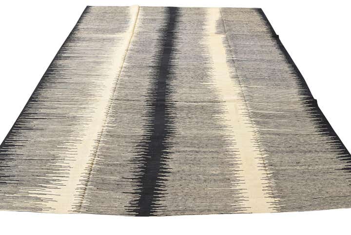 8' 1 x 9' 8 Hand Woven Kilim Modern Wool Rug