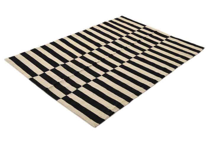4' 2 x 6' Hand Woven Kilim Modern Wool Rug