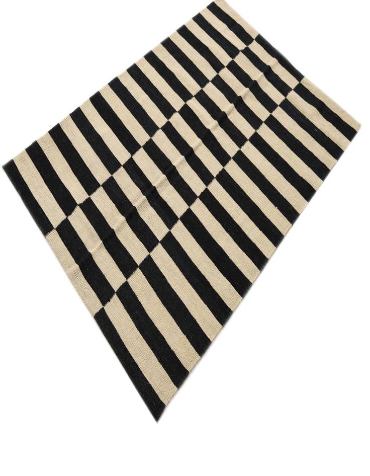 Detail image of 3' 5 x 5'  Hand Woven Kilim Modern Wool Rug