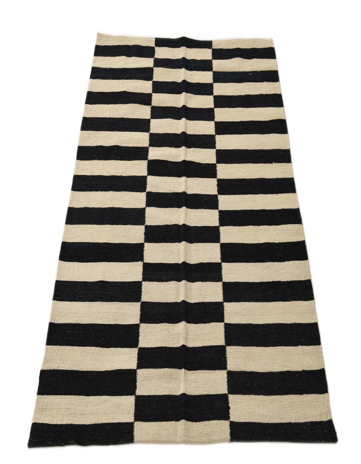 Detail image of 3' 5 x 5'  Hand Woven Kilim Modern Wool Rug