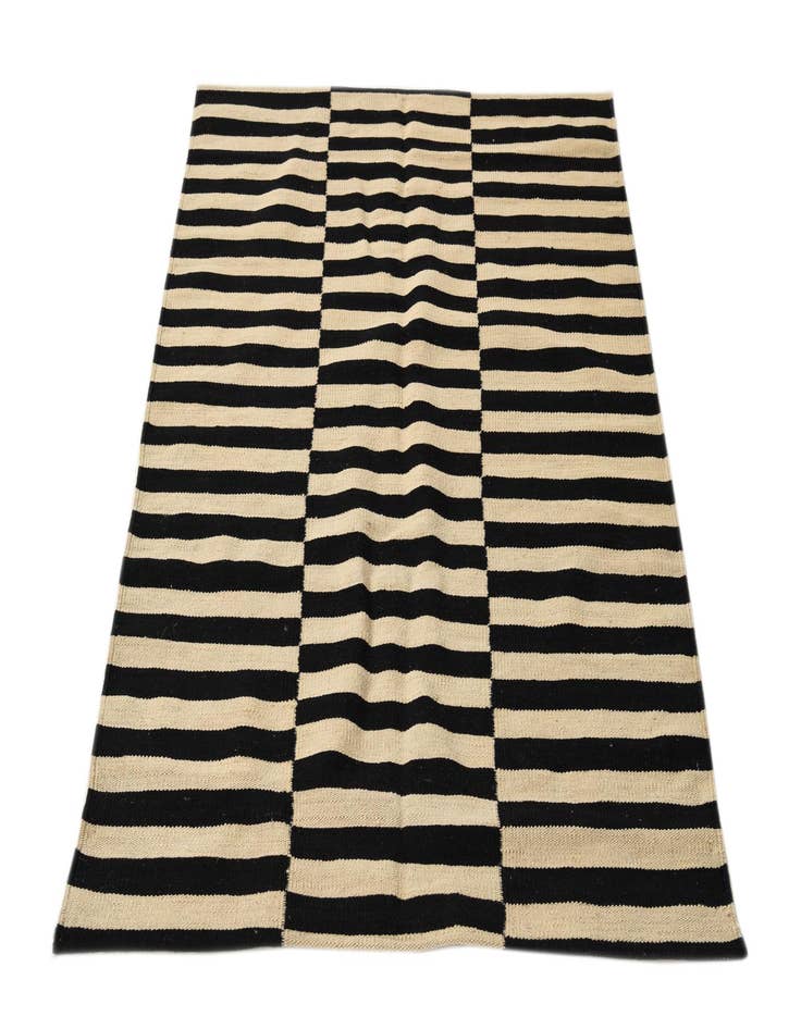 Detail image of 3' 5 x 4' 7  Hand Woven Kilim Modern Wool Rug