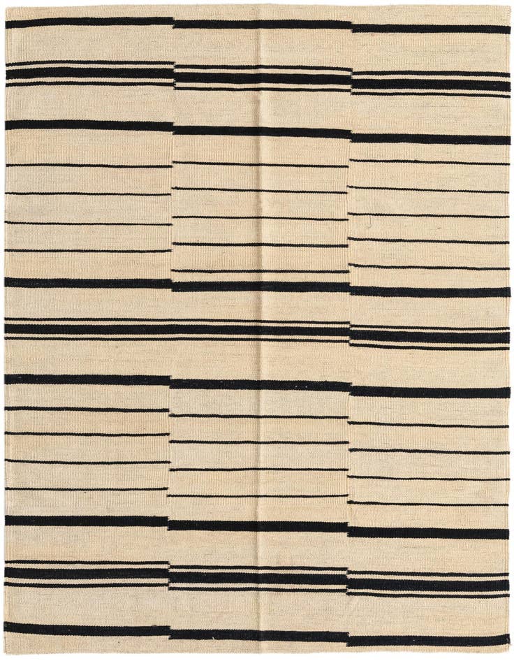 Detail image of 4' 1 x 5' 10 Hand Woven Kilim Modern Wool Rug