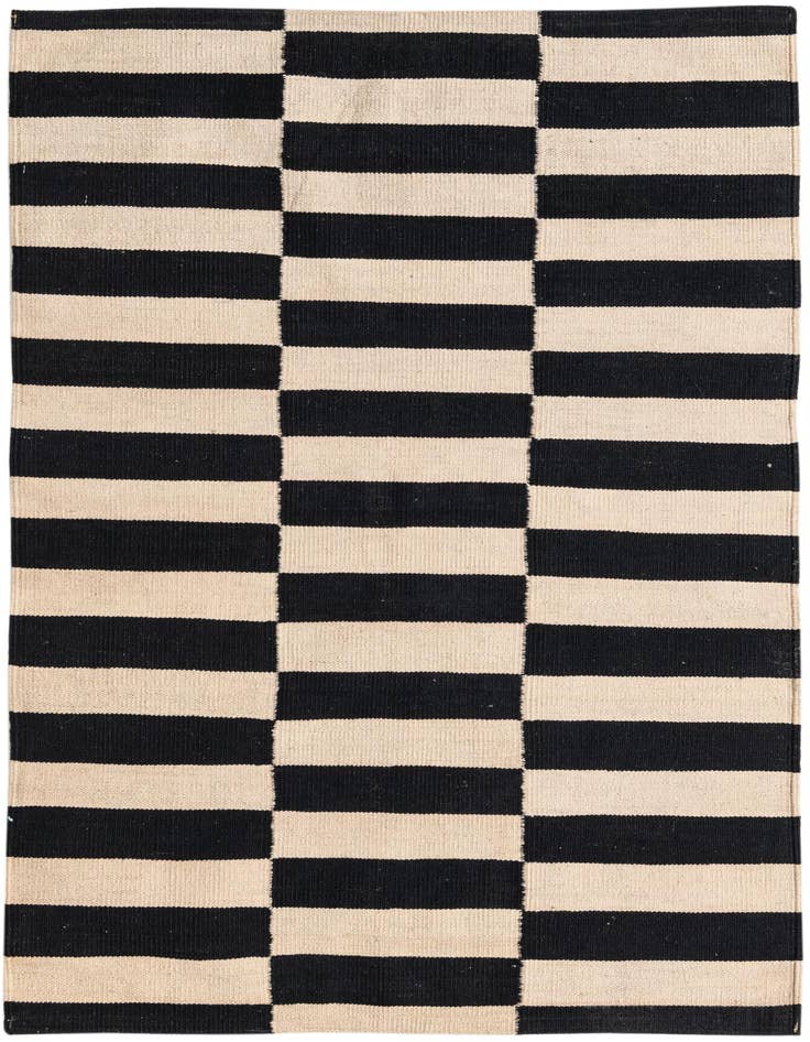 Detail image of 3' 4 x 4' 9 Hand Woven Kilim Modern Wool Rug