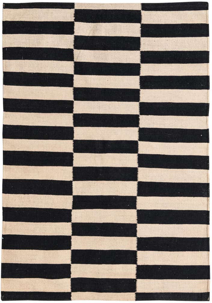 3' 4 x 4' 9 Hand Woven Kilim Modern Wool Rug