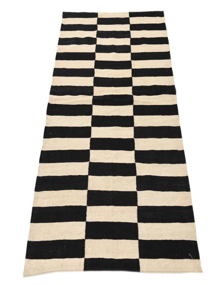 Detail image of 3' 4 x 4' 10  Hand Woven Kilim Modern Wool Rug