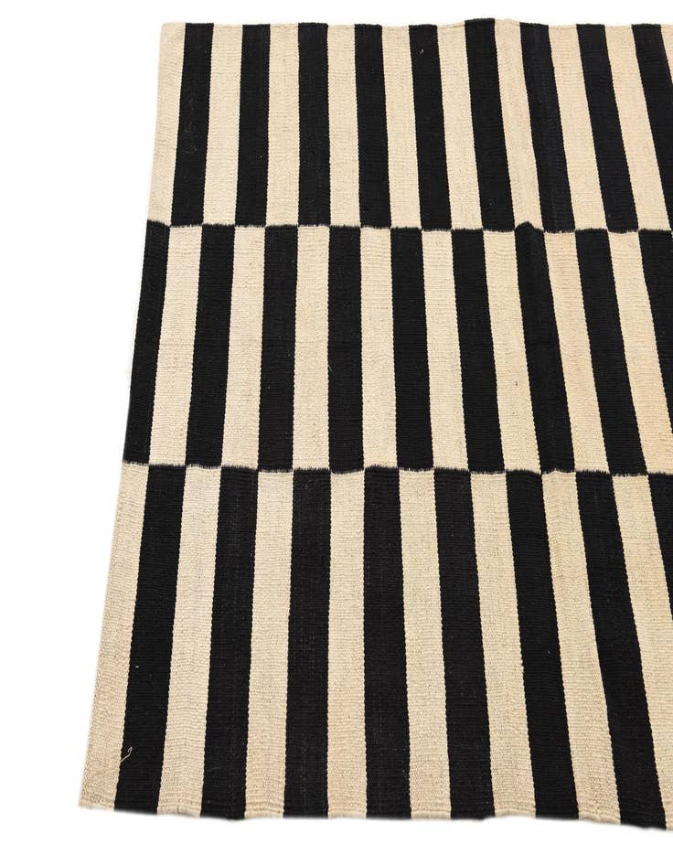 Detail image of 3' 4 x 4' 10  Hand Woven Kilim Modern Wool Rug