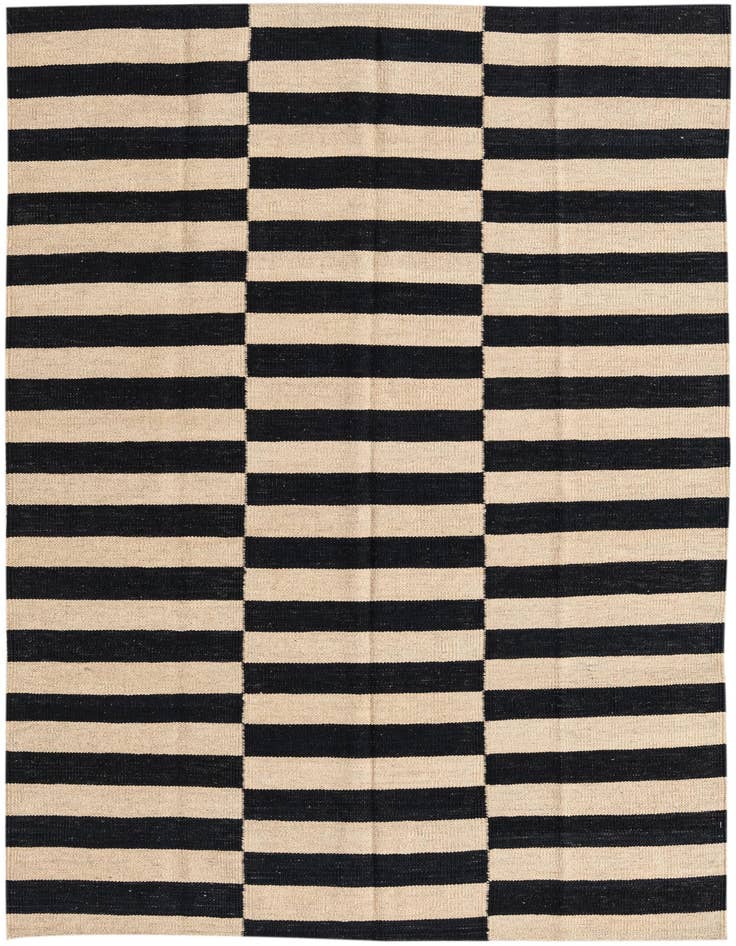 Detail image of 4' 2 x 5' 10 Hand Woven Kilim Modern Wool Rug