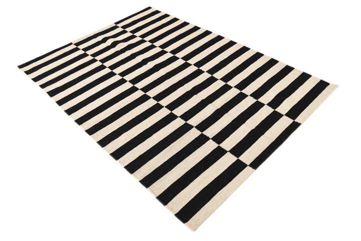 4' 2 x 5' 11 Hand Woven Kilim Modern Wool Rug