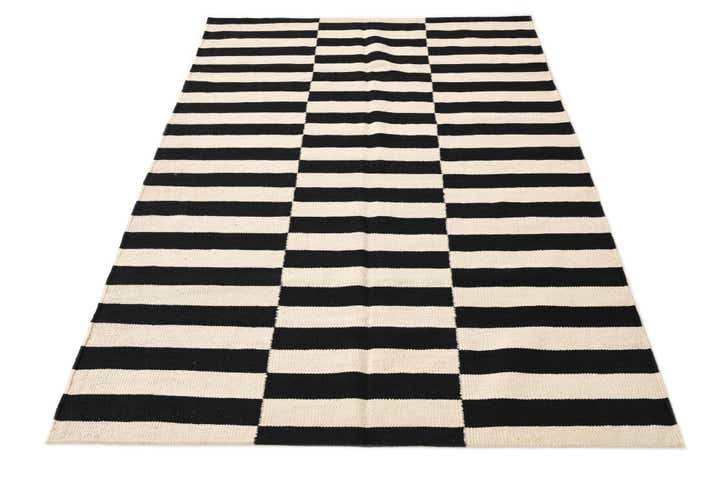 4' 2 x 5' 11 Hand Woven Kilim Modern Wool Rug