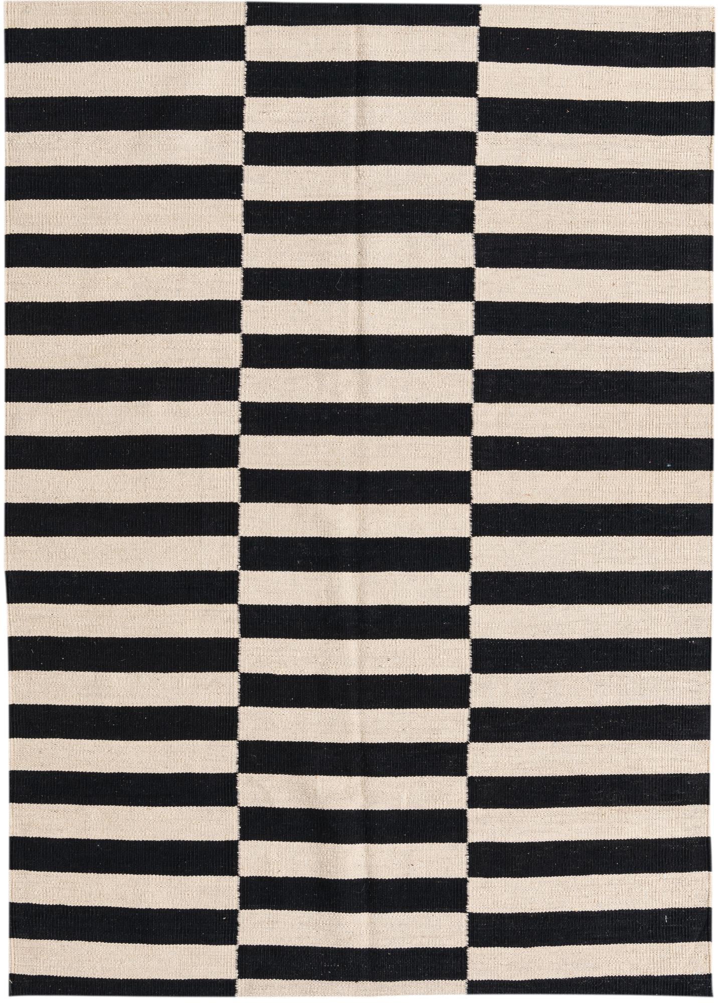 4' 2 x 5' 11 Hand Woven Kilim Modern Wool Rug