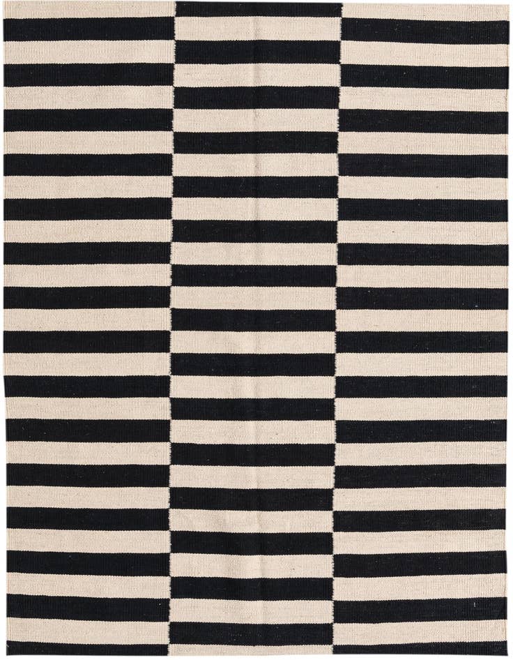Detail image of 4' 2 x 5' 11 Hand Woven Kilim Modern Wool Rug