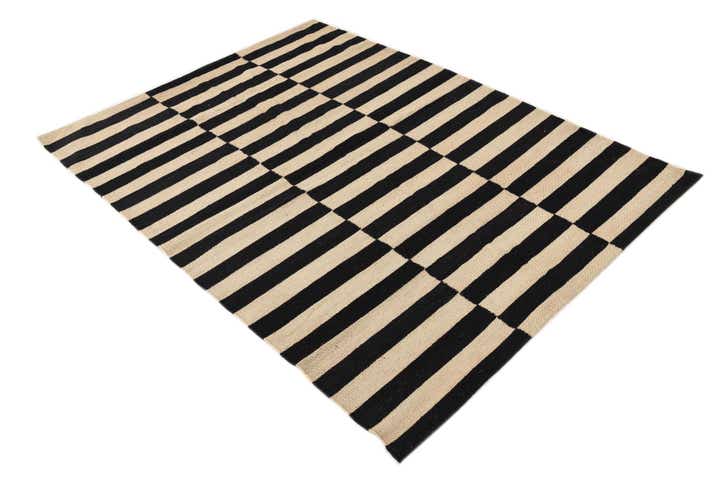4' 4 x 5' 10 Hand Woven Kilim Modern Wool Rug