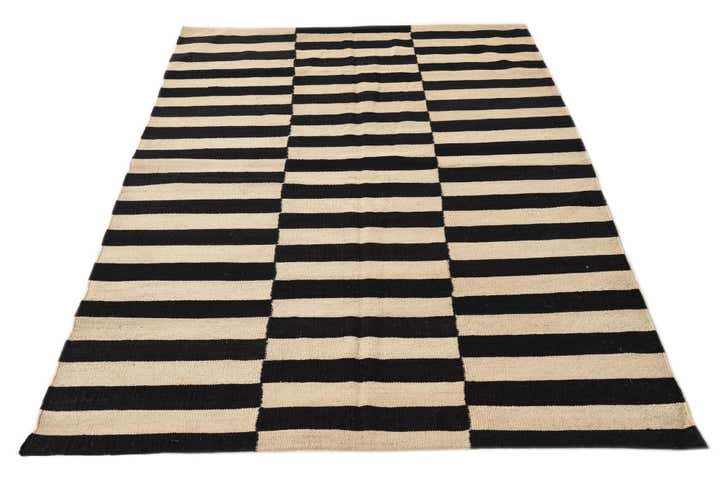 4' 4 x 5' 10 Hand Woven Kilim Modern Wool Rug