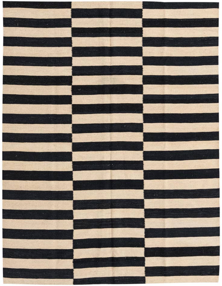 Detail image of 4' 2 x 5' 10 Hand Woven Kilim Modern Wool Rug