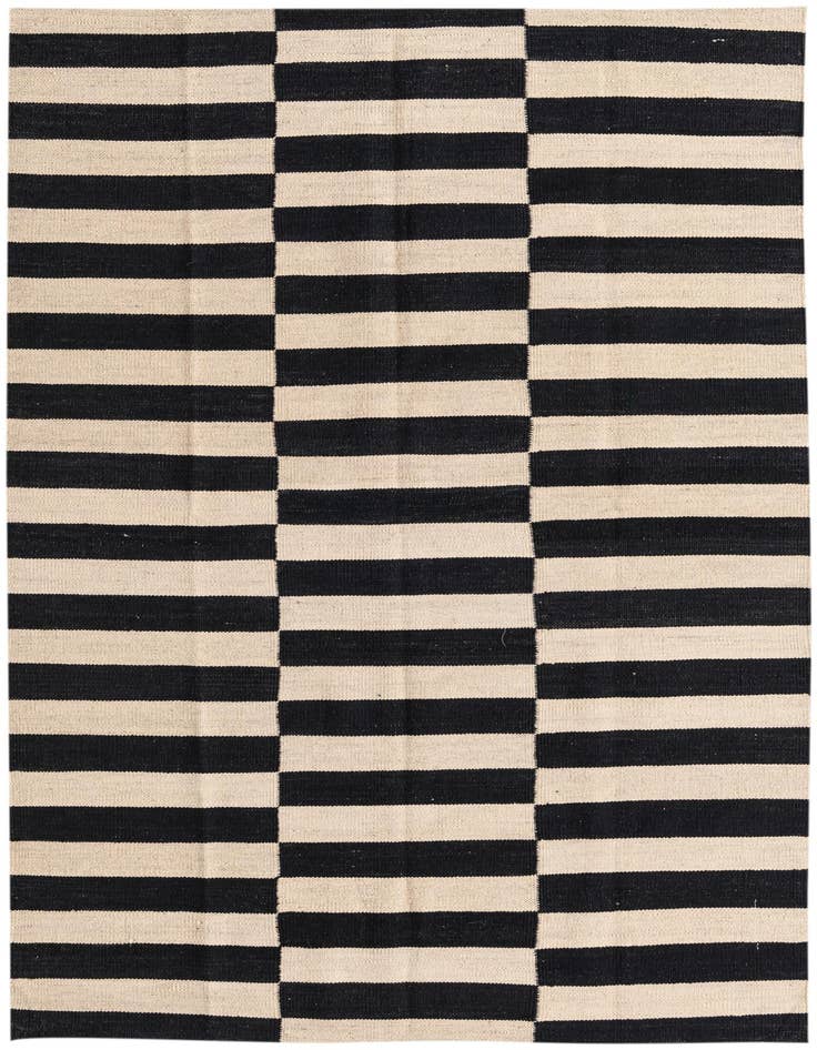 Detail image of 4' 1 x 5' 10 Hand Woven Kilim Modern Wool Rug