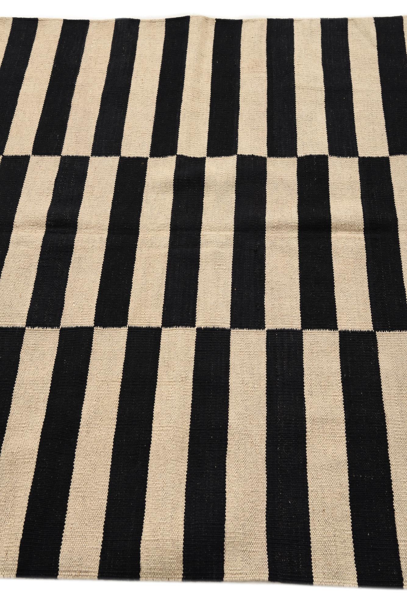 4' 2 x 5' 10 Hand Woven Kilim Modern Wool Rug