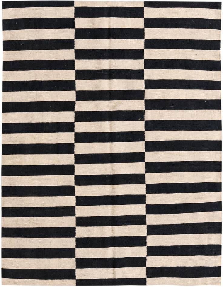 Detail image of 4' 3 x 5' 11 Hand Woven Kilim Modern Wool Rug