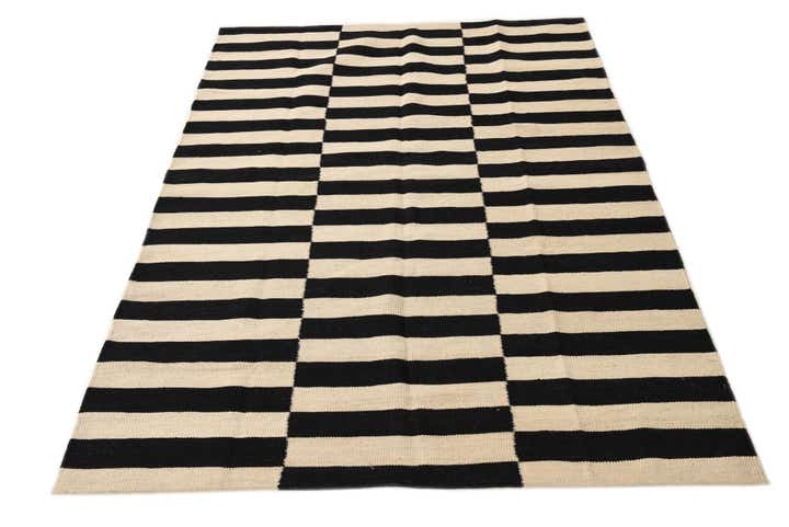 4' 3 x 5' 9 Hand Woven Kilim Modern Wool Rug