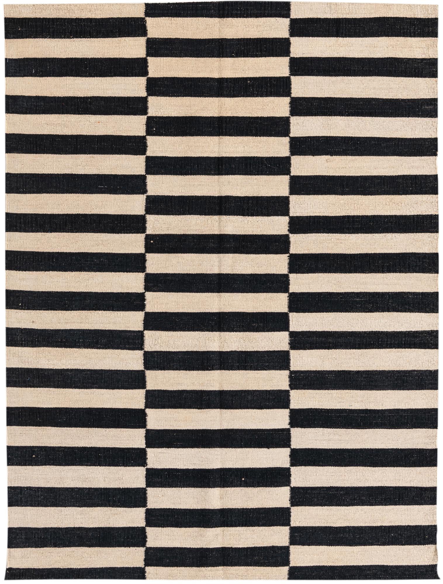 4' 3 x 5' 10 Hand Woven Kilim Modern Wool Rug