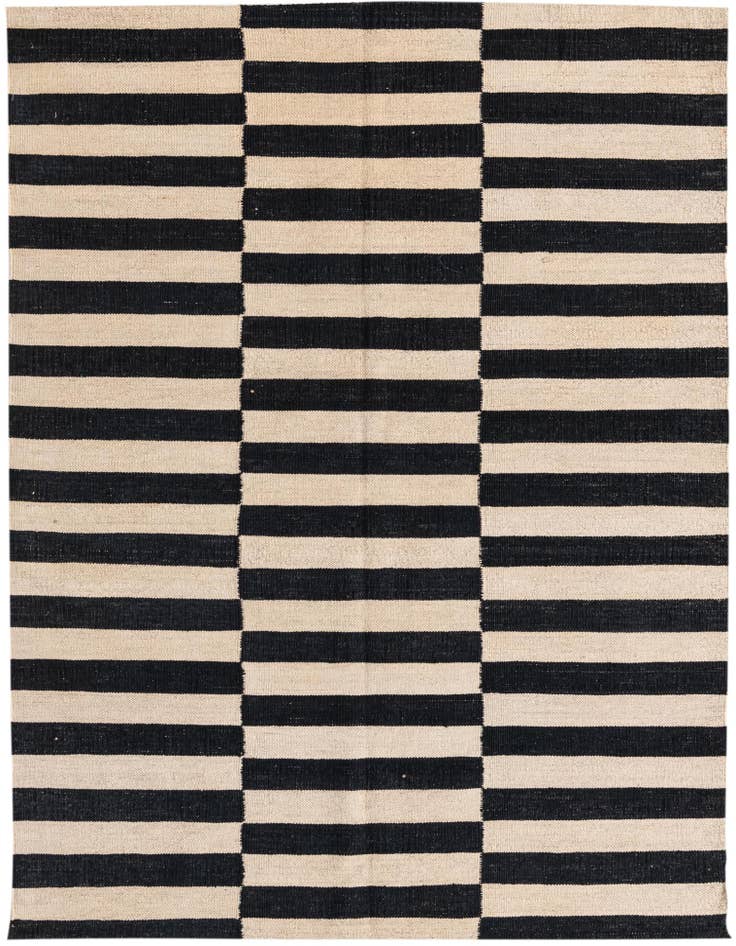 Detail image of 4' 3 x 5' 10 Hand Woven Kilim Modern Wool Rug