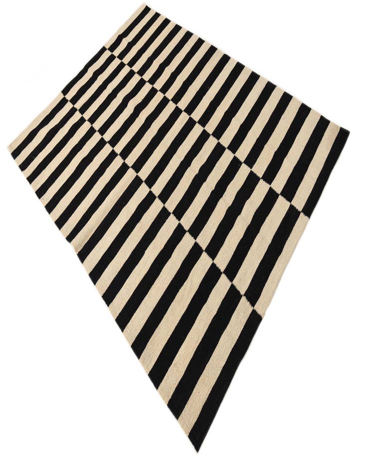 Detail image of 4' 3 x 5' 11  Hand Woven Kilim Modern Wool Rug