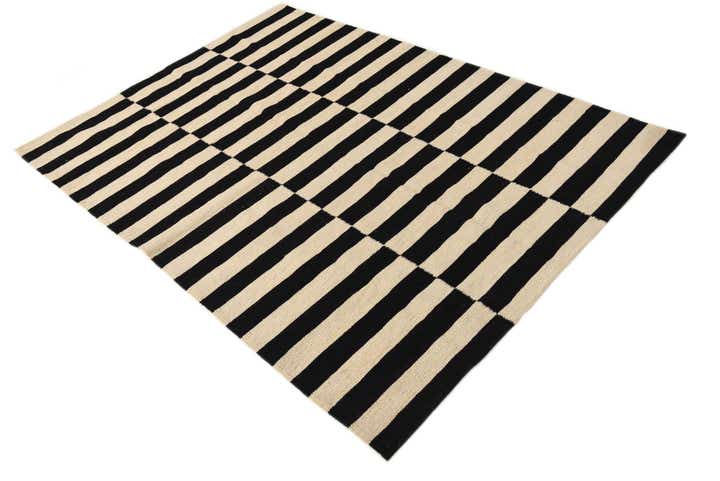 4' 3 x 5' 11 Hand Woven Kilim Modern Wool Rug
