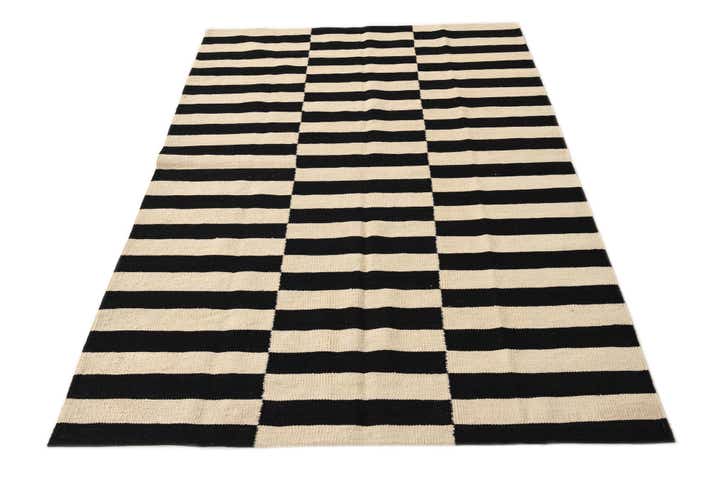 4' 3 x 5' 11 Hand Woven Kilim Modern Wool Rug