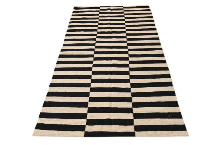 3' 6 x 6' 4 Hand Woven Kilim Modern Wool Rug
