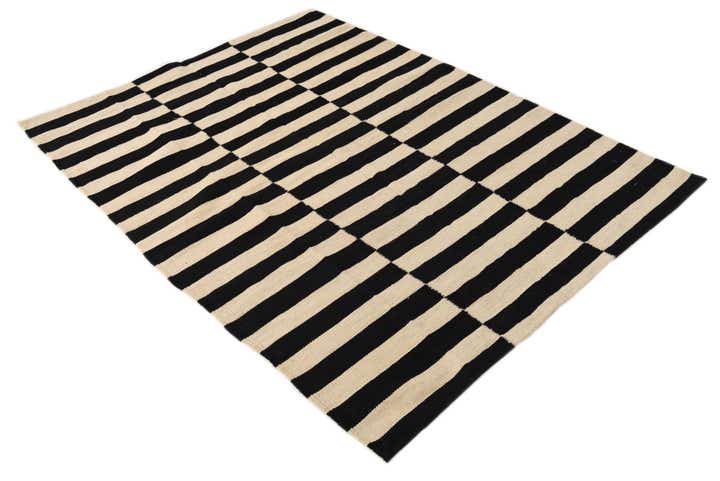 4' 2 x 5' 9 Hand Woven Kilim Modern Wool Rug