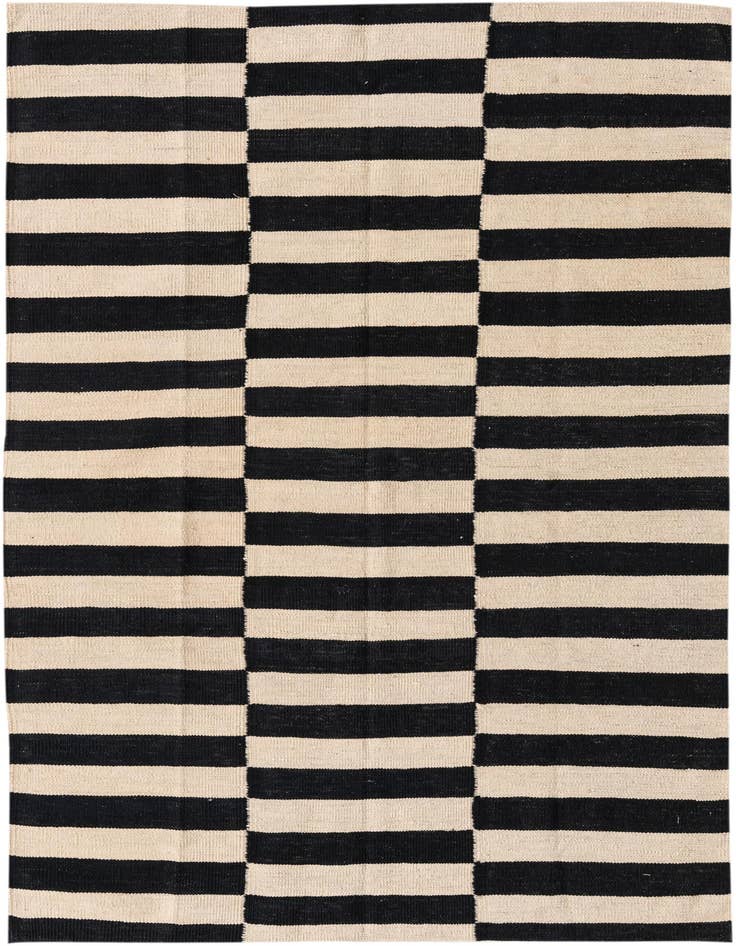 Detail image of 4' 2 x 5' 9 Hand Woven Kilim Modern Wool Rug
