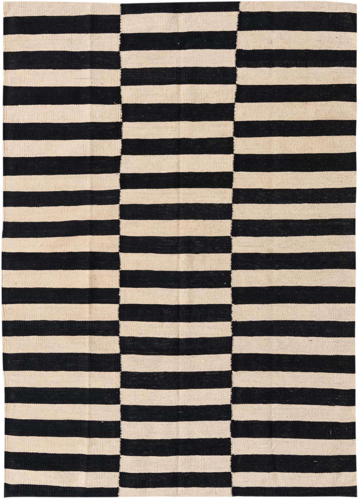 4' 2 x 5' 9 Hand Woven Kilim Modern Wool Rug