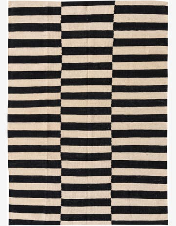 4' 2 x 5' 9 Hand Woven Kilim Modern Wool Rug