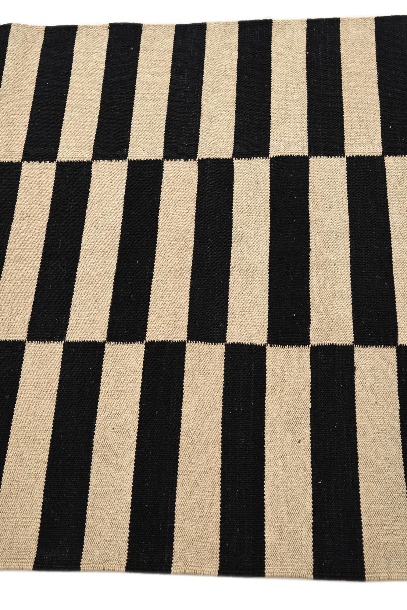 3' 4 x 4' 10 Hand Woven Kilim Modern Wool Rug