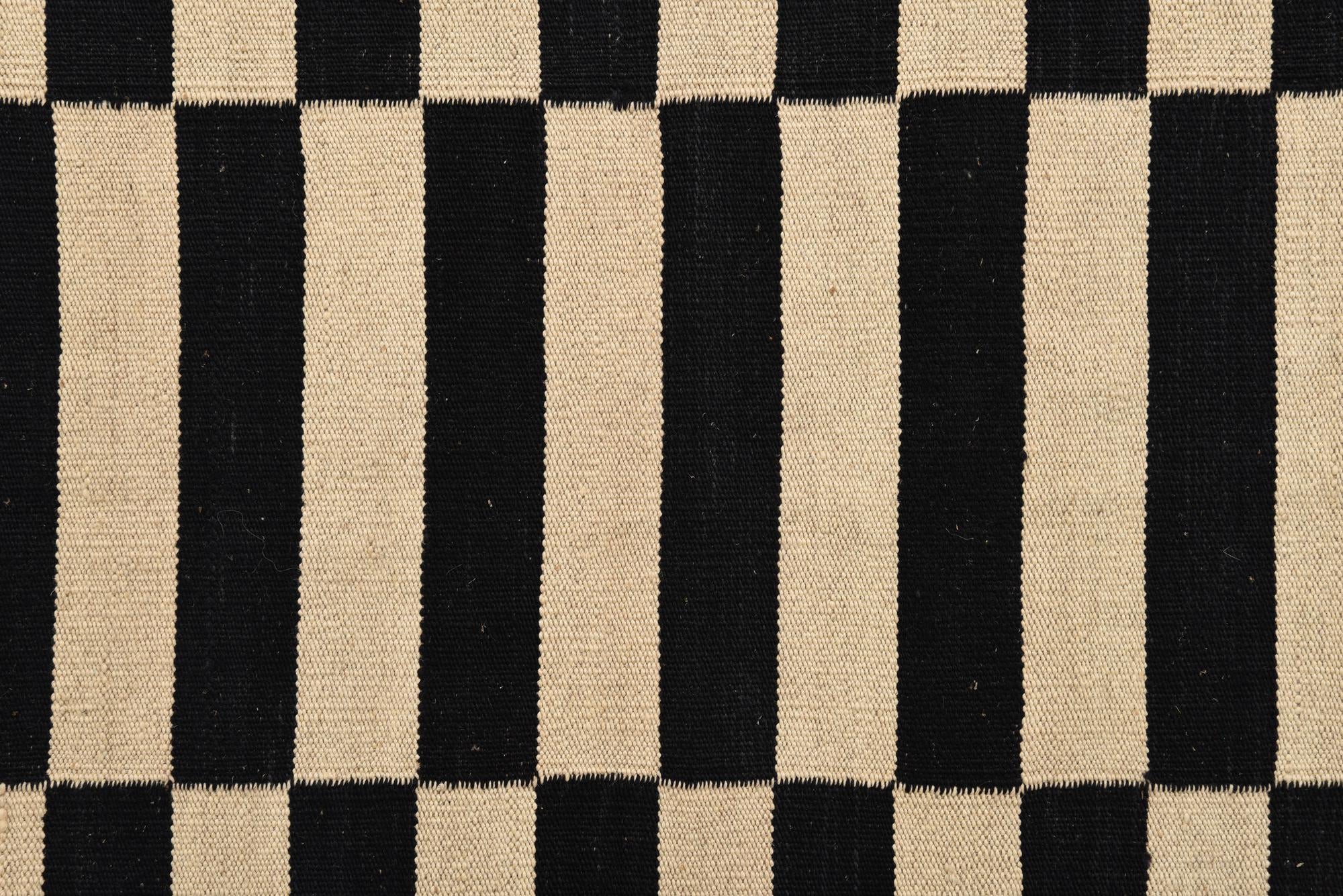 3' 4 x 4' 10 Hand Woven Kilim Modern Wool Rug